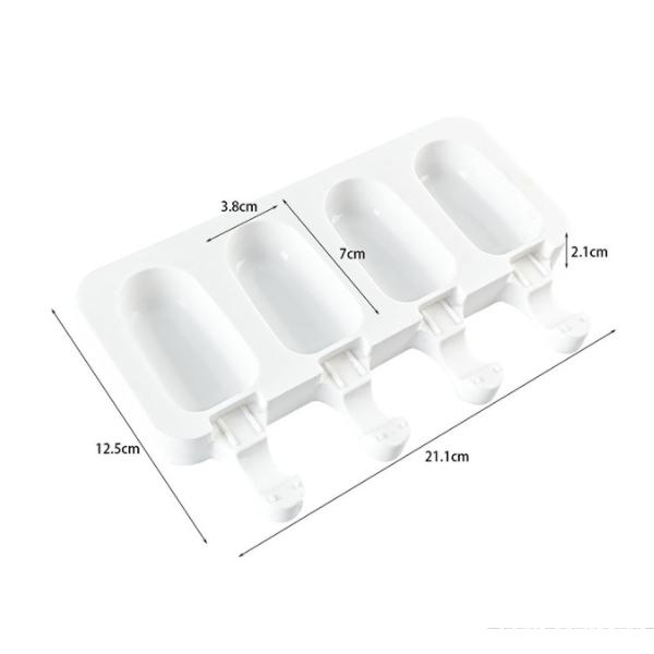 3/4 Hole Heart Shape Silicone Ice Cream Mold Stripe Popsicle Maker Ice Cube Tray Tool Reusable Ice Cream Molds