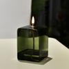 Creative Colored Square Glass Oil Lamp Desktop Smokeless Pastry Oil Lamp European Modern Home Tables Centerpieces Decoration
