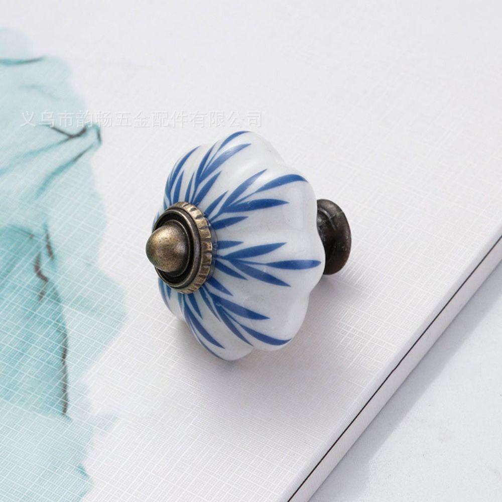 Single Hole Pumpkin Handle Multiple Colors Furniture Knob Durable Vintage Door Handle  Drawer