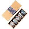 Japanese Tableware Set 5 Rice Bowls Ceramic Microwave Dishwasher Safe Cute Pattern Design Gift Box Included