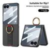 Ultra Thin Ring Holder Phone Case with Wrist Strap for Samsung Galaxy Z Flip 7 Fe 6 Flip7 Includes Tempered Film Protective