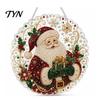 Christmas Tree Ornaments Acrylic Hanging Ornament, Faux Pearl Art DIY Painting Decorative Garden Suncatcher, 20cm Glowing Holiday Window Decor