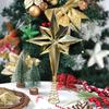 1Pcs Christmas Decoration Xmas Tree Topper Glitter Gold Star Pendant for Home Decor 2026 New Year Party Gift Navidad Accessories
