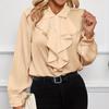 Women's Ruffle Layered Long Sleeve Blouse Fashion Statement Shirt