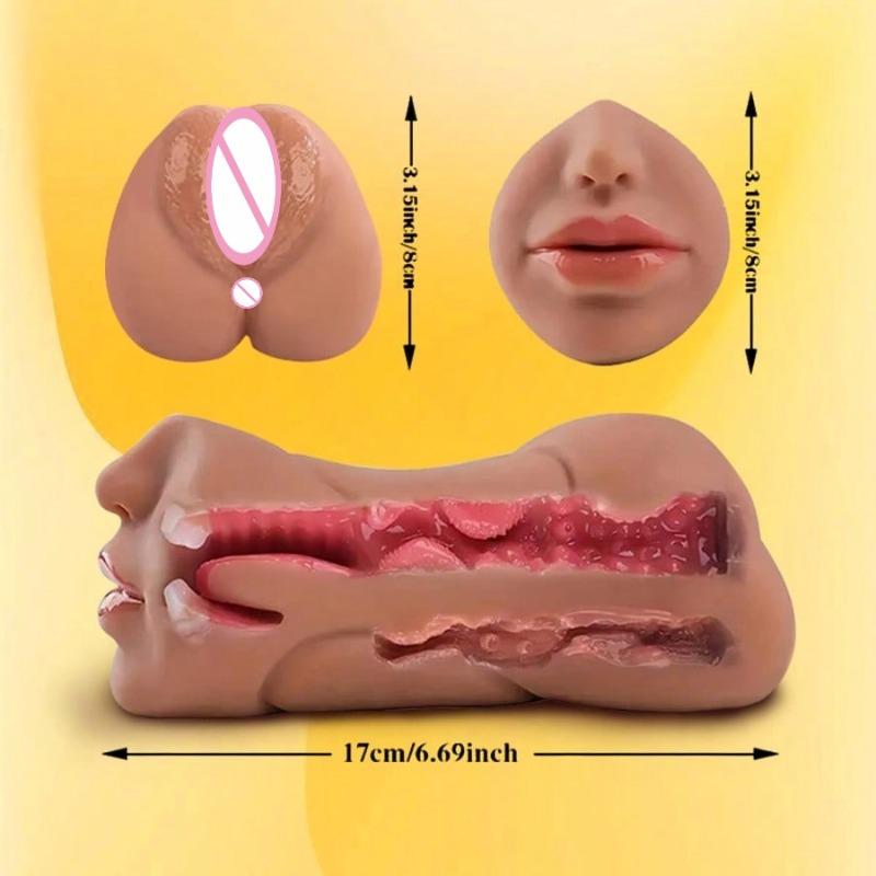 3 In 1 Male Masturbator Realistic Tight Vagina Anus Mouth Masturbation Cup Oral Simulatior Adult Sex Toys for Men Erotic Product