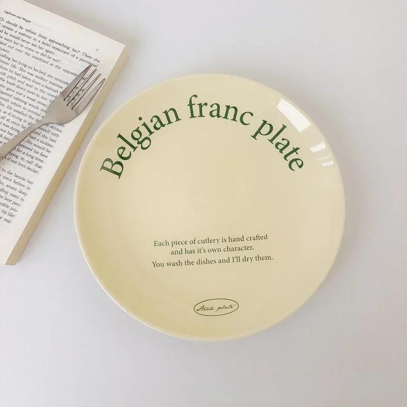 

8-дюймовая керамическая тарелка, столовая посуда, плоские тарелки, десертные тарелки, блюдца для торта, салатные тарелки, тарелки и блюда, картонные обеденные тарелки