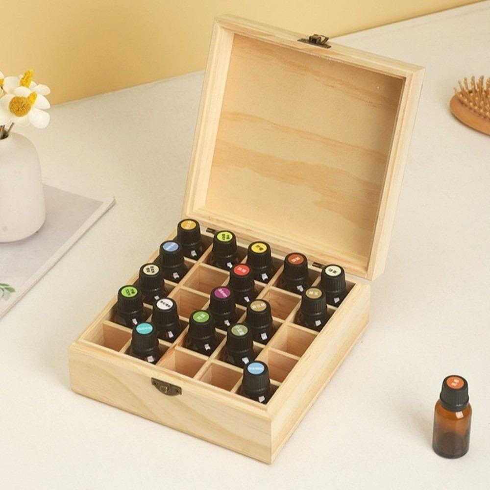 Durable Essential Oil Storage Box Wooden Essential Oil Organizer Aromatherapy Container  Travel Use