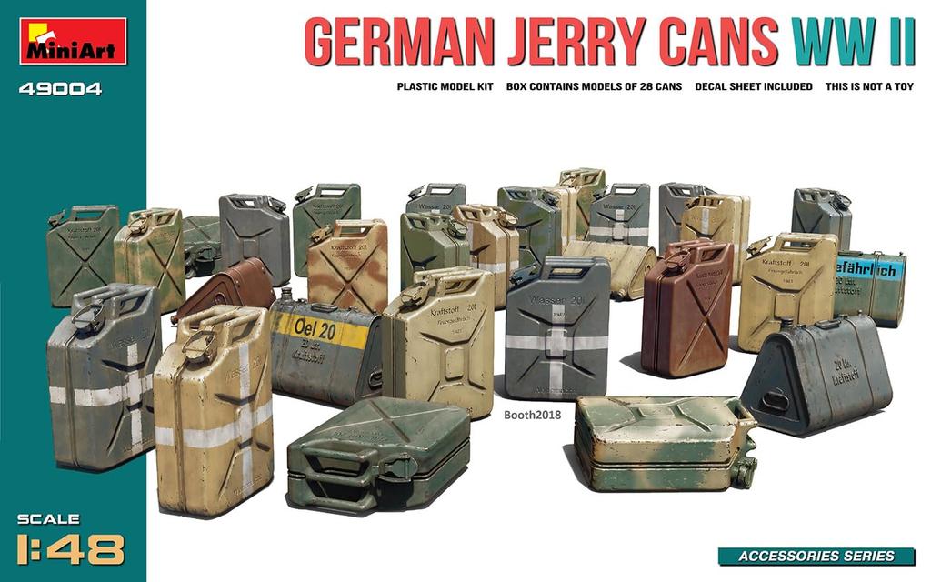 MiniArt Scale WWII German Jerry Cans of Plastic Model Kit MA49004 1/48 (Set 28)