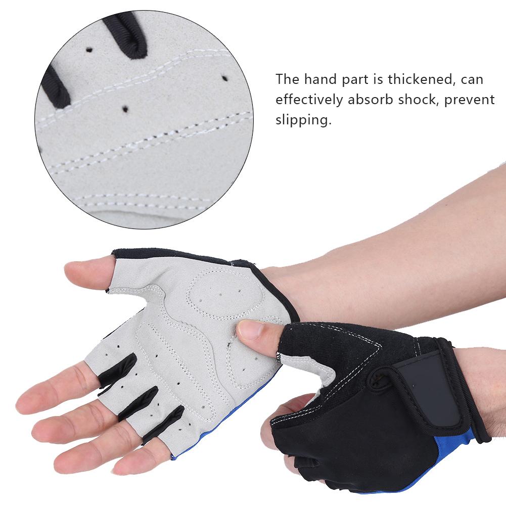 Knitted Fabric Unisex Half Finger Riding Glove Breathable Shockproof Bicycle Cycling GlovesCycling Gloves