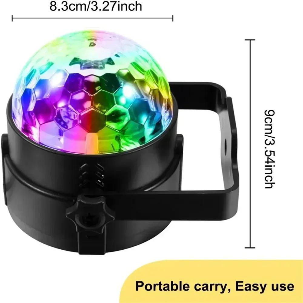 RGB LED Stage Disco Light Rotating DJ Ball Strobe Sound Control Magic Dance Car Christmas Gift Party Club Laser Show Lamp Party