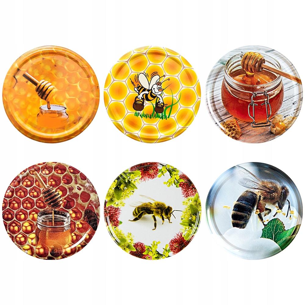 48x Jar 900 Ml BEE HONEYCOMB with Screw Cap Fi82 for HONEY Jars 0.9L