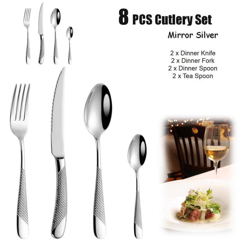 4/8/16/20/24/28 Pcs Luxury Gold Plated Cutlery Set Dishwasher Safe Flatware Set With Hammered Handle 18/10 Steel Silverware Set