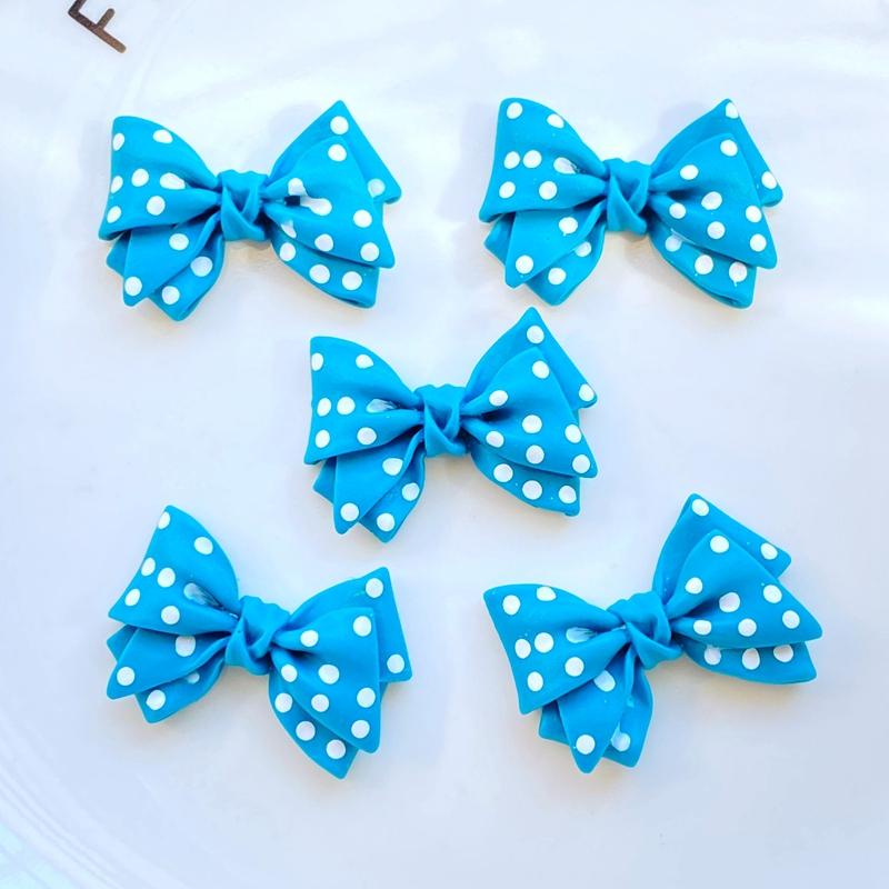 12Pcs/Lot New Mini Cute Mixed Cartoon Bow Flatback Resin Kawaii Scrapbooking Embellishments Diy Accessories