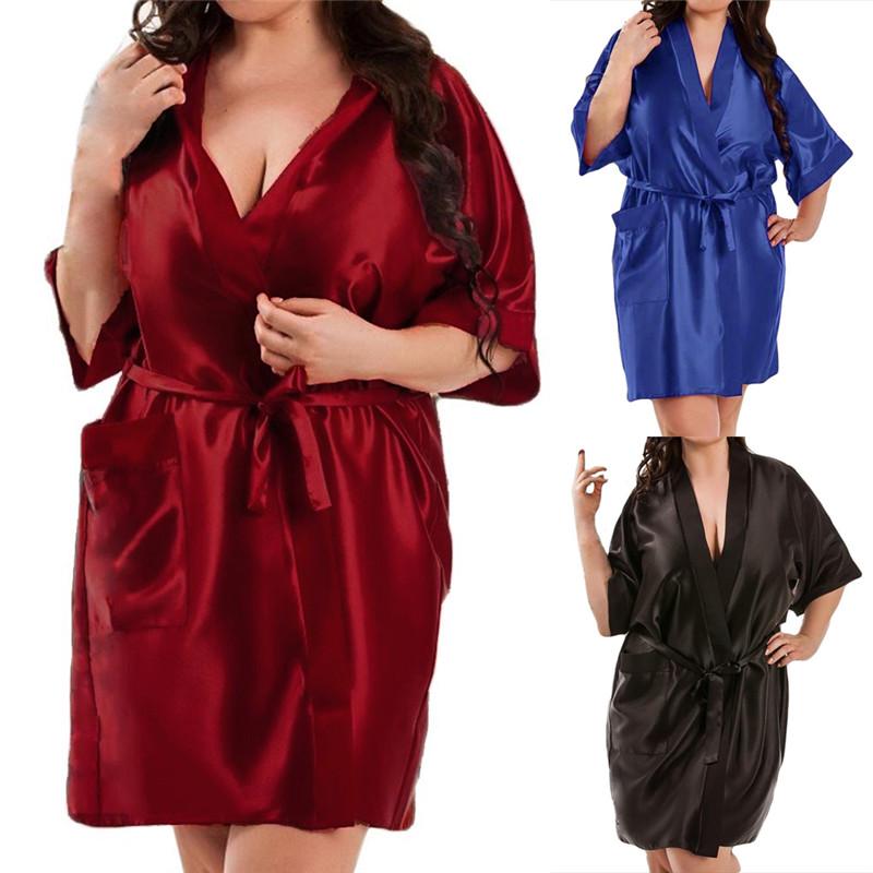 Cheap Silk Cardigan Waist Ties Multicolor Home Bathrobe Joom