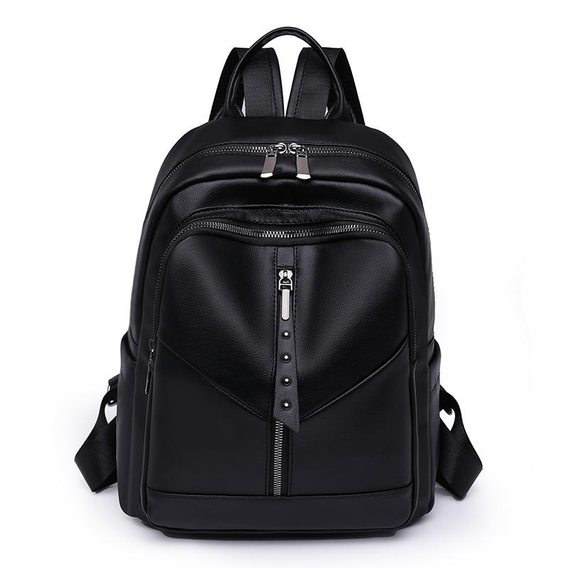 Women's PU Backpack New Simple Fashion Large Capacity Soft Leather Leisure Outdoor Travel Backpack
