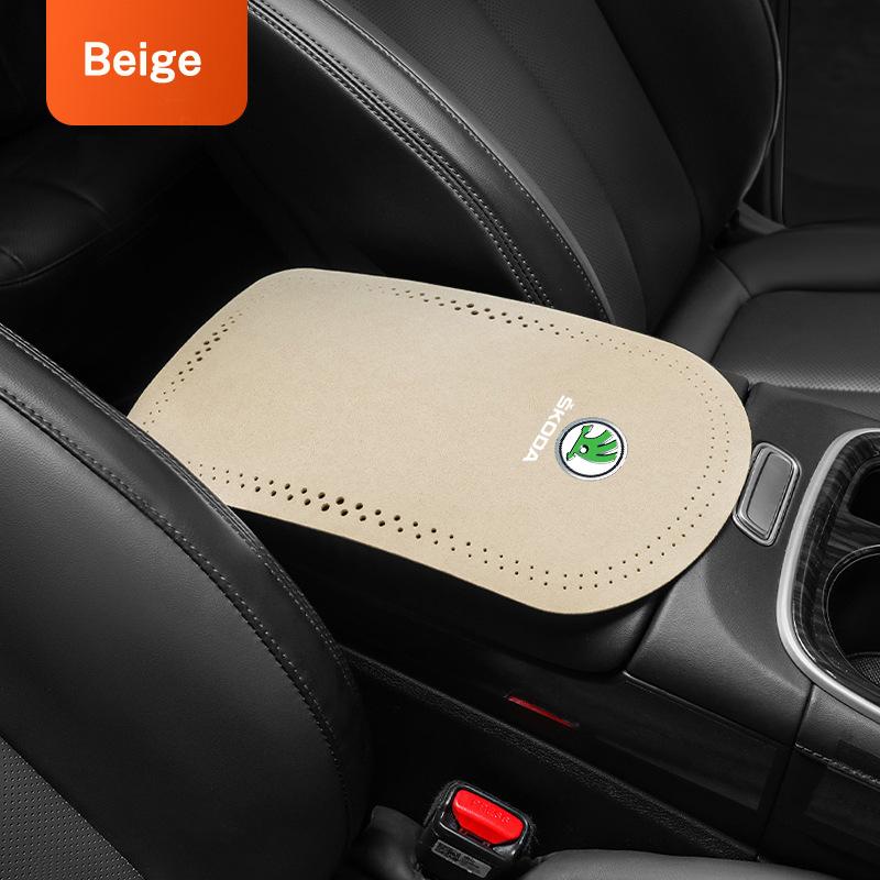 Car Interior Accessories Armrest Cushion Car Armrest Soft Pad Fur Mat For Skoda octavia fabia rapid yeti superb octavia A5 A7 fsjn24