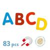 DJECO 83 Small Letter English Educational Montessori Ages Boys and Gift for Kindergarten and School Sports Autumn Nights Magnets, Alphabet, Letters,
