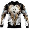 Podzim a zima Unisex Cool Wolf 3D tisk Boho Neformální Sportovní Mikiny Pulovr Street Fashion Oblečení