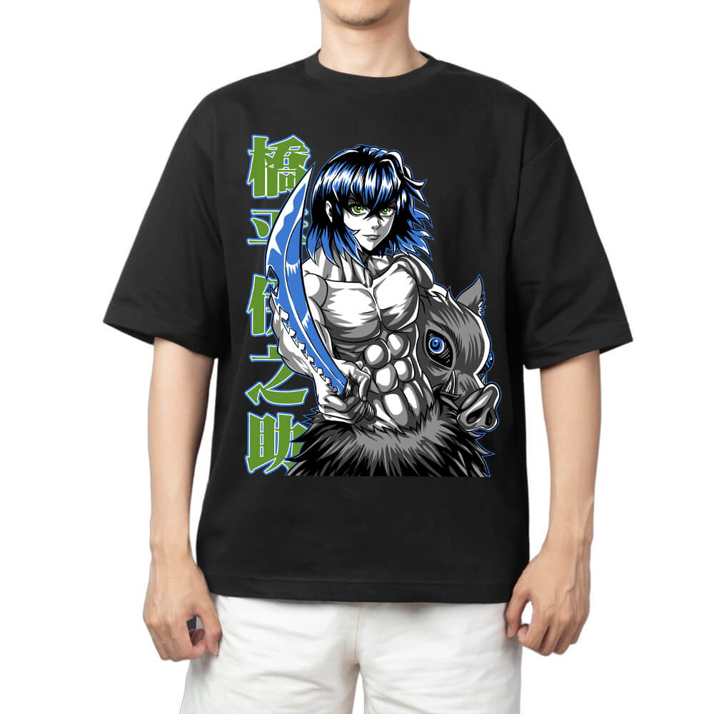 Demon Slayer Tanjiro Kamado Hinokami Kagura with Japanese Text Anime Print T Shirt Men 2026 Summer Casual Streetwear