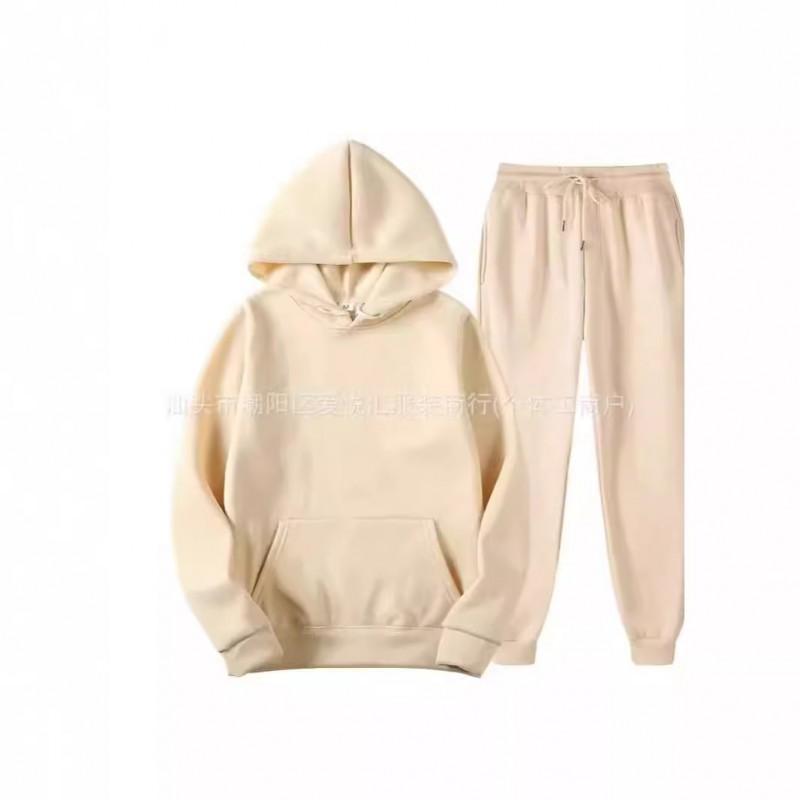 Mens Vintage Washed Hooded Long Sleeve Shirt Jogger Pants Set Casual Loose Fit Streetwear Fall