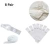 8 Pair White Duvet Clips Fasteners Inside Cover To Stay In Place