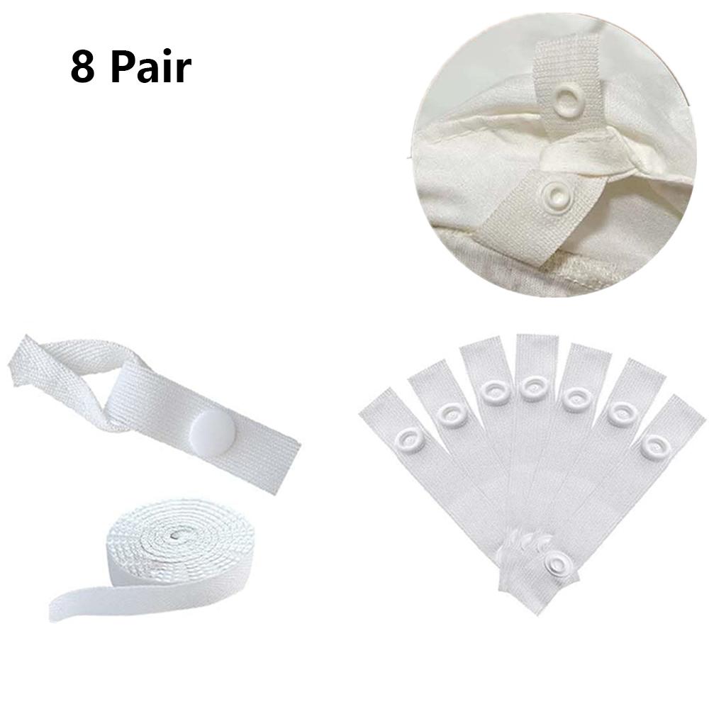 

8 Pair Duvet Clips Fasteners Inside Cover to Stay in Place, White