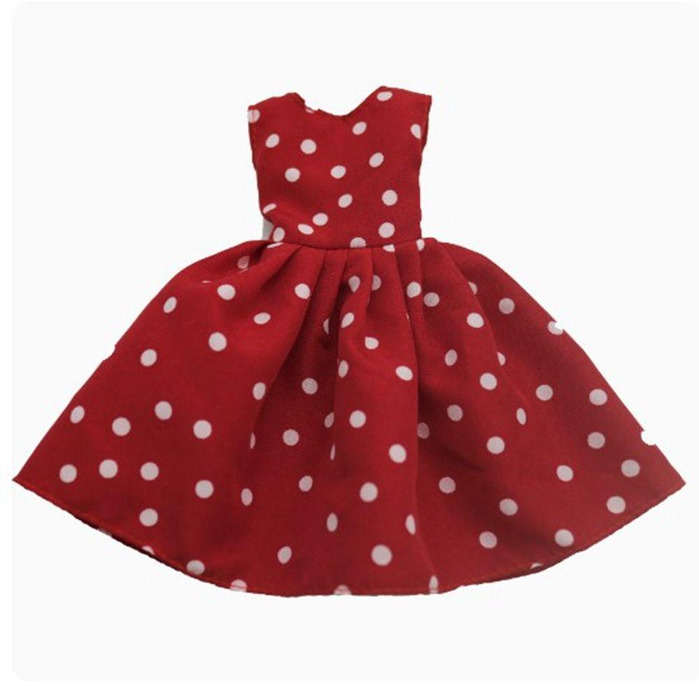 Fashion Polka Dot Skirt Handmade Casual Wear Striped Dresses Girl Gift DIY Accessories Girl Dresses Clothes for 30cm