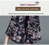 Women's Ice Silk Printed Wide-Leg Skirt Pants - Summer Slimming, Loose, Plus Size, Middle-Aged Fashion
