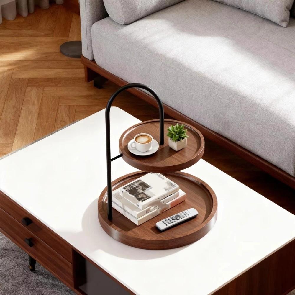Space Saving Serving Tray Stand Double Layer Two Tier Holder Key Storage Rack  Kitchen Table