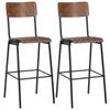 Day and Night - Day and Night Kitchen Stools 2 Pcs Plywood and Brown Steel
