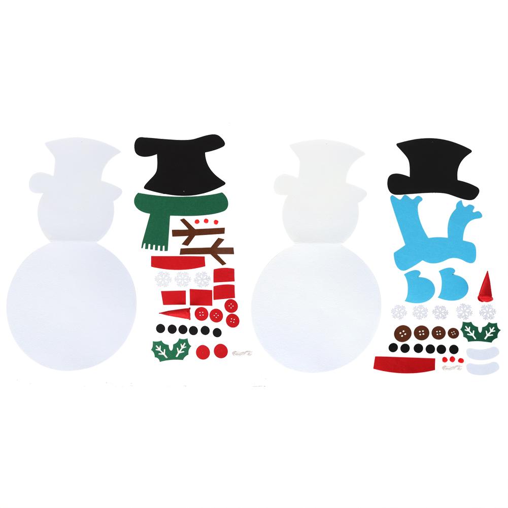 Décorations de Noël pour la Maison Cadeaux pour Enfants Bricolage Bonhomme de Neige en Feutre Ornement de Noël Détachable Décoration Murale Jeux Ornements de Noël