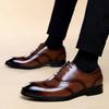 New Retro British Gentleman Pointed Black Brown Brogues Oxford Shoes For Men Designer Formal Wedding Dress Homecoming Footwear