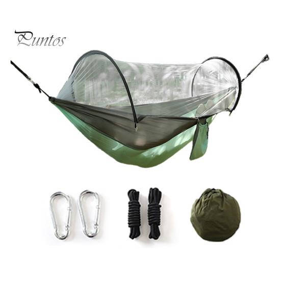 Camping-Hängematte mit Mückennetz, 200 kg, atmungsaktiv, leicht, tragbar, Einzelhängematte mit Baumgurten, einfach aufzubauen, Wanderhängematte für drinnen und draußen