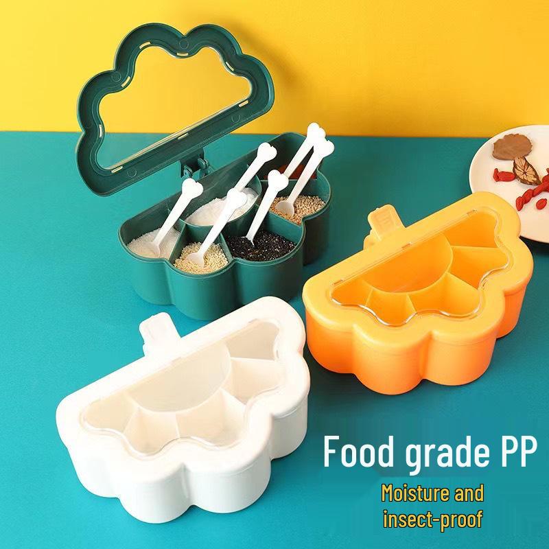 Kitchen Multi-Compartment Spice & Seasoning Box - Creative Plastic Salt Container