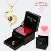 Projection Necklace with "I Love You" In 100 Languages - Peach Heart Pendant for Women, Fresh and Luxurious Design