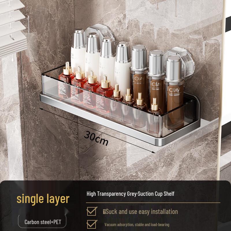 Lijia Transparent Suction Cup Wall-Mounted Storage Rack