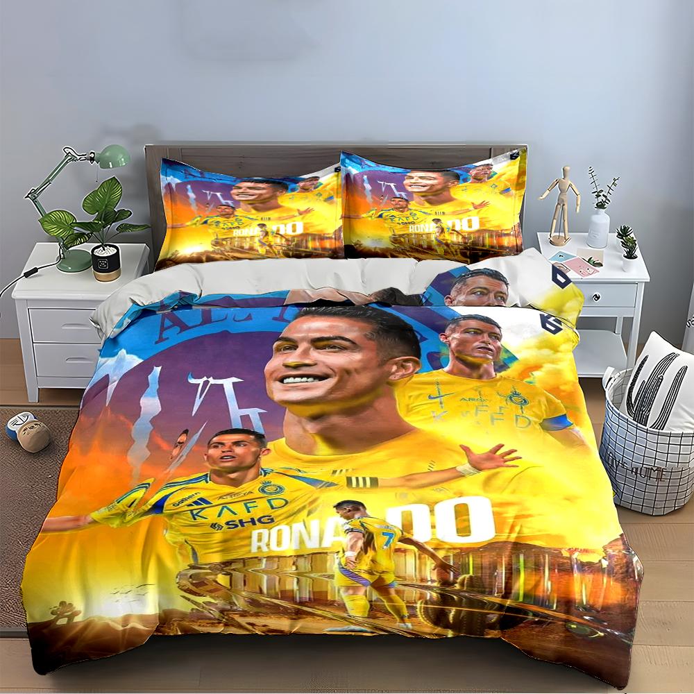 Soccer Star Yellow Bedding Bedding set (1 duvet cover, 2 pillowcases, duvet not included)