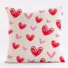 Love Heart Valentine'S Day Design Throw Pillow Cover With Short Plush Print For Living Room Sofa Decoration Cushion Cover