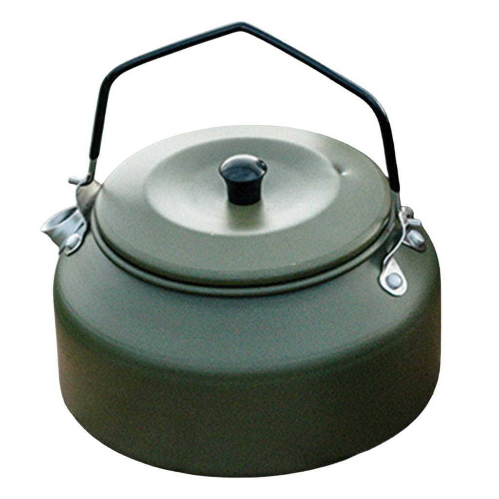 Aluminum Outdoor Hiking Kettle Pots Cookware 1100ml Camping Kettle Stovetop Whistling Teapot Camp Teas Coffee Pots