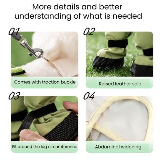 Pet Anti Dirt Pants Anti-Slip Waterproof Dog Rain Boots with Adjustable Suspender Outdoor Anti