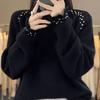 Women's Autumn and Winter Sweater Thickened Loose Lazy Half-high Neck Princess Sleeve Cashmere Base Sweater