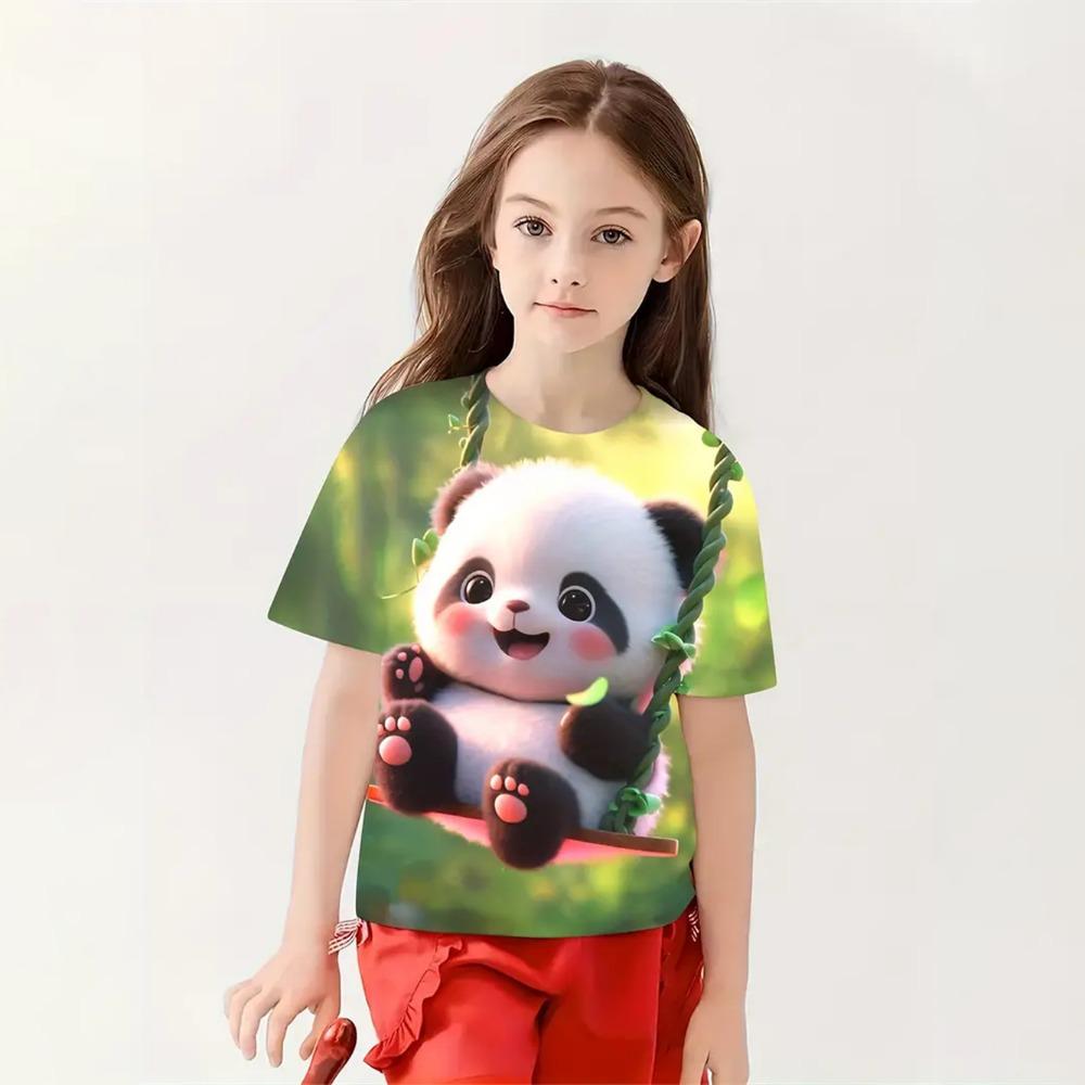 Girl Clothes Cartoon Cute Rabbit 3D Print Funny Animal Lover Boy Girl Short Sleeve tops 4-14Y