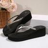 Fashion Simple Style Wedges Flip Flops for Women Summer Non Slip Platform Slippers Woman Outdoor Lightweight Soft Bottom Sandals Mujer