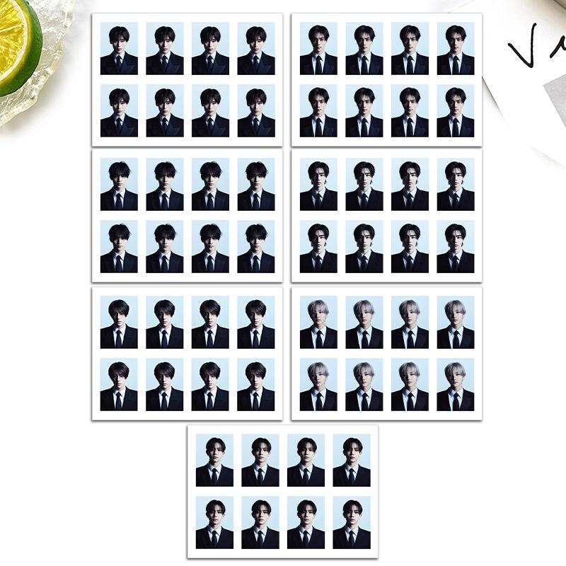 ENHYPEN ID Photo Set, 1-Inch Official Style Passport Photo Stickers, Kpop EN Fan Collectible Mini Portrait Cards for Wallet Phone Case Decoration