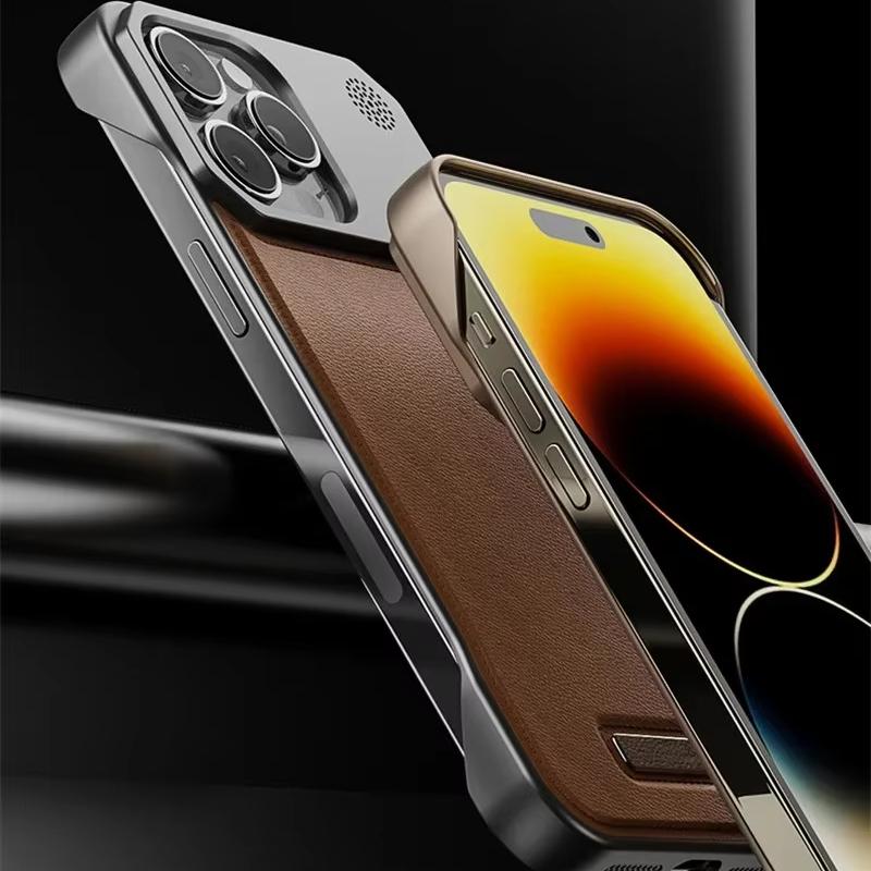 For Magsafe Magnetic Leather Frameless Case for iPhone 17 Pro Max 17 Air 16 15 14 13 Wireless Charging Better Heat Hard Bumper