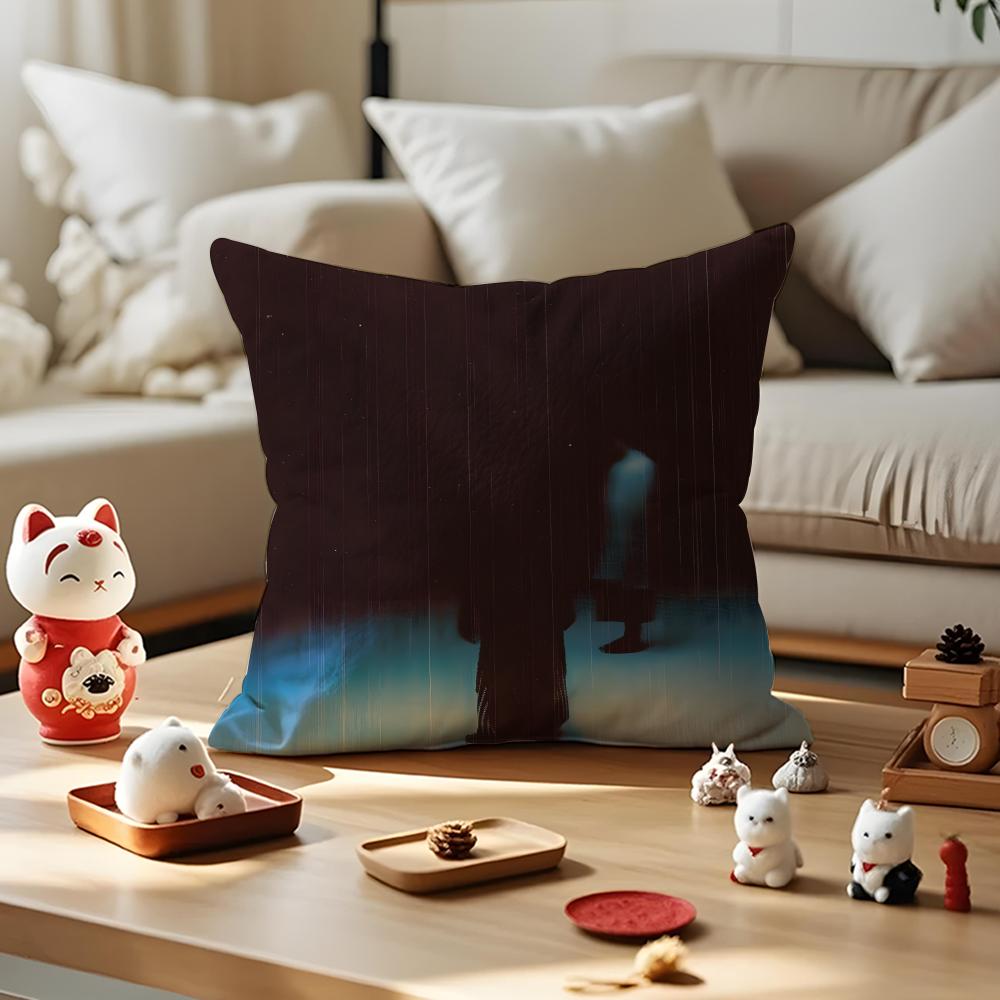Emotional Illustration Cushion Cover Antidustmite Pillowcase Invisible Zipper Silky Short Plush Sofa Cushion Cover