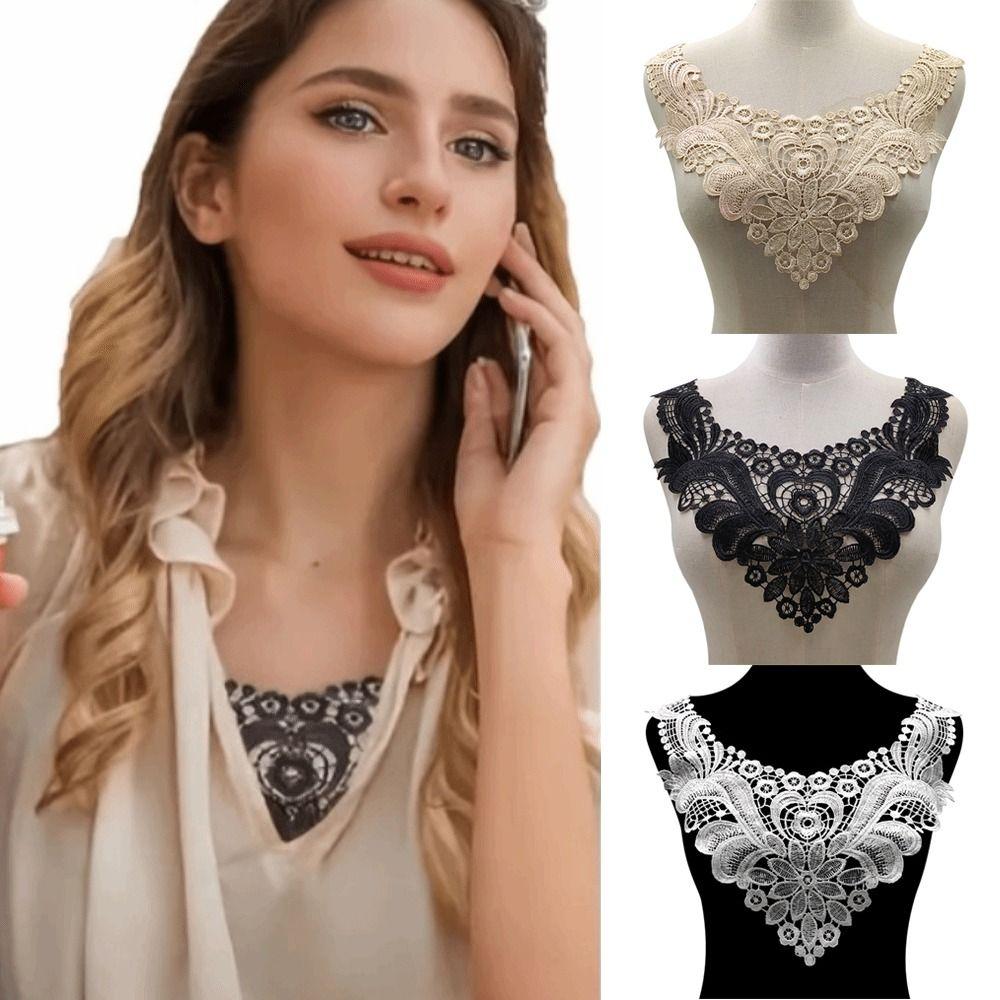 Sweet Lace Fake Collar DIY Lace Trim Decoration Material Embroidery Flower Collar  Women's Fashion