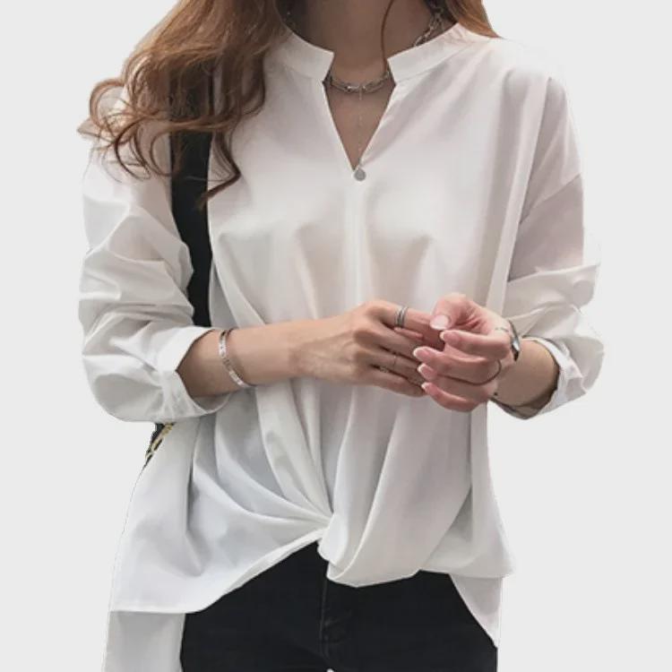 2025 Frühling & Herbst Damen Chiffon Langarm Locker geschnittenes Hemd