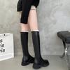 New Style Women Knee High Boots Knight Long Booties Square High Heels Autumn Winter Warm Short Plush Shoes Zapatos Mujer
