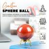 Crocon 55mm Red Jasper Stone sphere Ball with Metal Stand 1400+ Carats Gemstone Healing Sphere Sculpture Figurine for Fengshui Divination